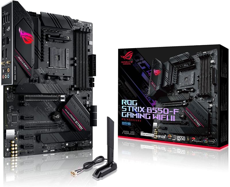 Photo 1 of Asus ROG Strix B550-F Gaming WiFi II AMD AM4 (3rd Gen Ryzen) ATX Gaming Motherboard (PCIe 4.0,WiFi 6E, 2.5Gb LAN, BIOS Flashback, HDMI 2.1, Addressable Gen 2 RGB Header and Aura Sync)
