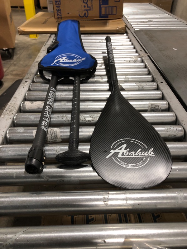 Photo 1 of Abahub Carbon SUP Paddles, 1 x 3 Section Adjustable 67" - 86" Carbon Fiber Shaft, Lightweight Stand-up Paddle Oars for Paddleboards, with a Carrying Bag
