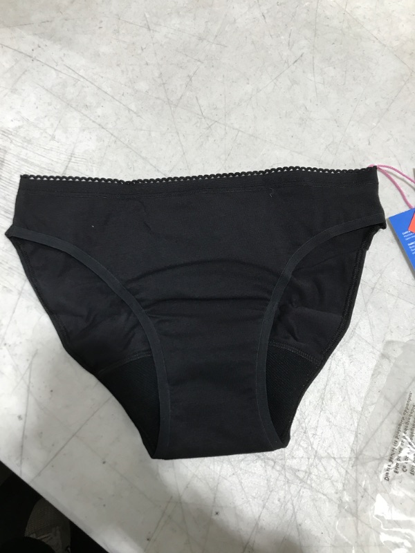 Photo 2 of  Bikini Period Underwear for Teens, Cotton Underwear that Holds Up to 5 Tampons, Thinx Period Panties for Teens, Feminine Care Black 9/10 - Super Absorbency
