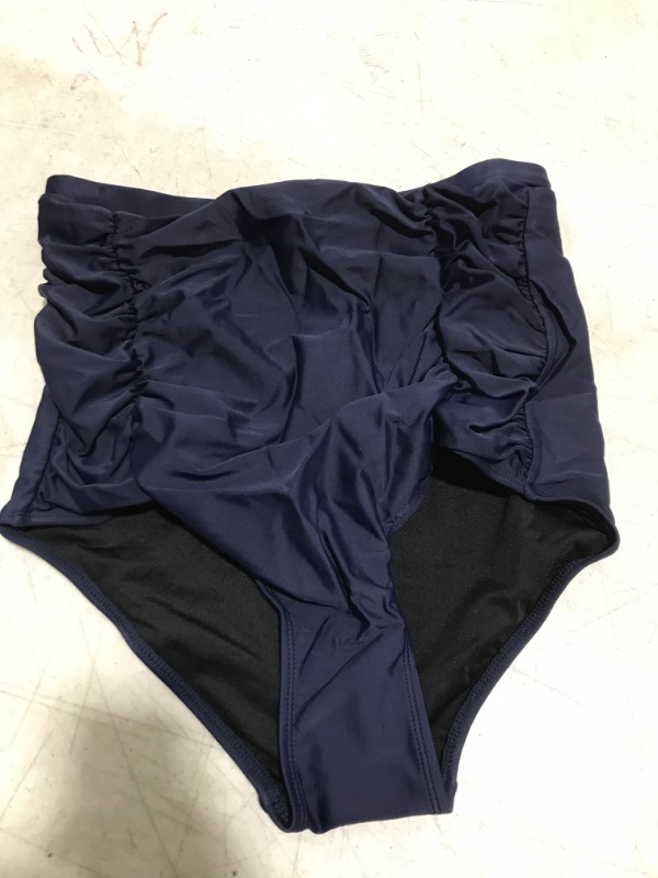 Photo 2 of  Women's Bikini Bottoms High Waisted Swim Bottoms Full Coverage Bathing Suit Shorts Swim Briefs Ultra High Waisted Navy Blue Medium