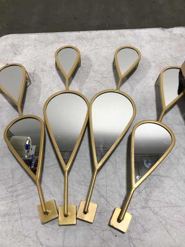 Photo 1 of Sagebrook Home 13470-03 Teardrop Mirrors, Gold Metal, 30 x 7.25 x 2.25 Inches (Set of 4)