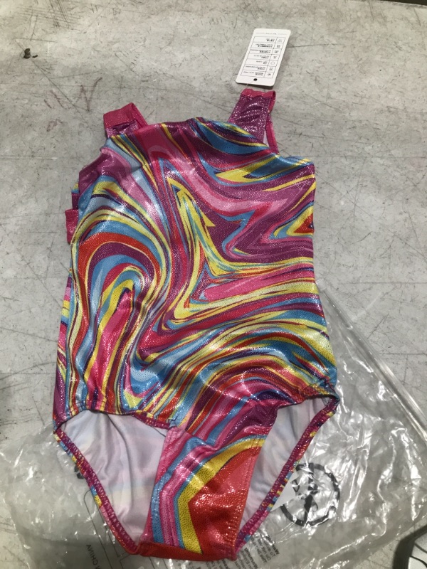 Photo 2 of  Gymnastics Leotards for Girls Sparkle Athletic Clothes Activewear One-piece SIZE  SMALL 3-4T Years A Hotpink Stripe