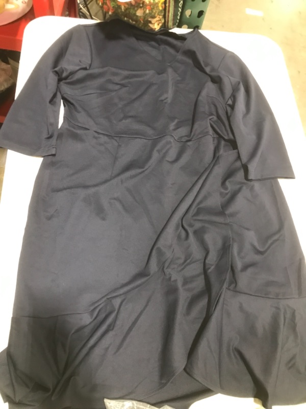Photo 1 of Agnes Orinda Women's Plus Size Wrap Cocktail V-Neck Ruffled Midi Dress 2X