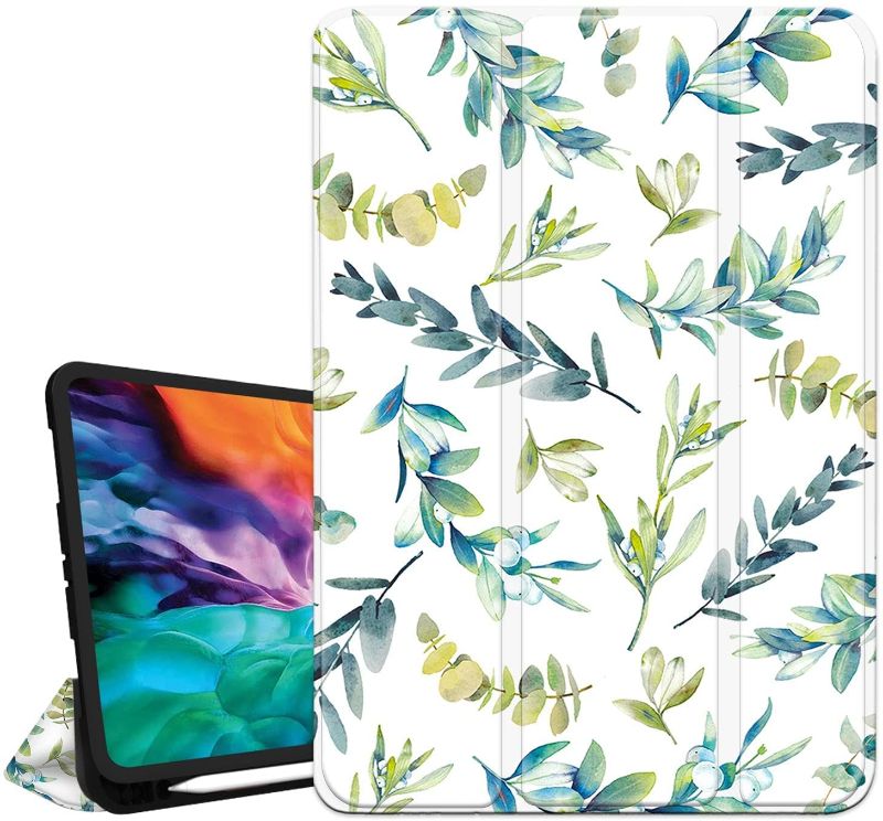 Photo 1 of Hi Space iPad Pro 11 inch Case 2020 2018 Leaves, iPad Pro 11 Case iPad Pro 2nd/1st Generation Case, Leaf iPad Pro Case 11 with Pencil Holder, Case Auto Sleep Wake for A2228 A2231 A2068 A2230