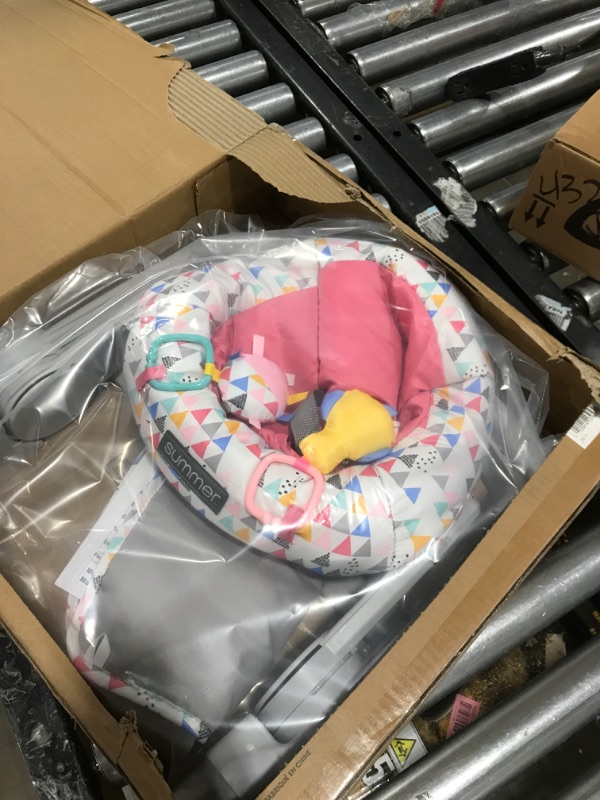 Photo 1 of Summer® Learn-to-Sit™ 2-Position Floor Seat (Funfetti Pink) – Sit Baby Up in This Adjustable Baby Activity Seat Appropriate for Ages 4-12 Months – Includes Toys