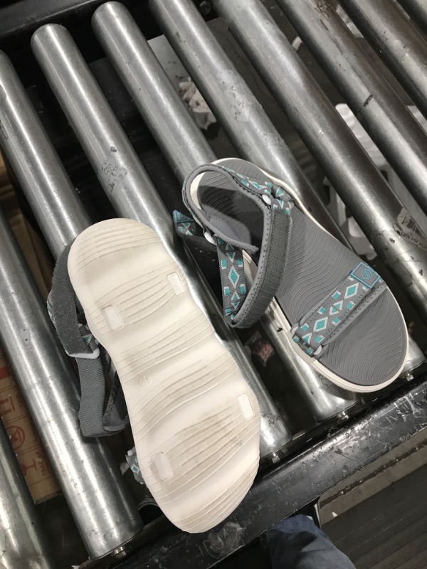 Photo 1 of COASIS Women's Walking Sandals for Athletic & Outdoor, Comfortable Waterproof Water Sandals with Adjustable Hook and Loop 8 Grey