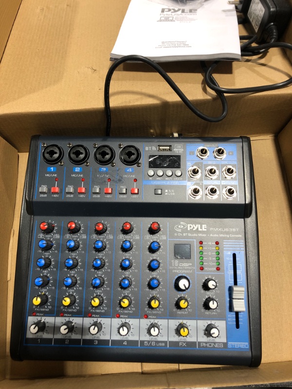 Photo 2 of Pyle Professional Audio Mixer Sound Board Console - Desk System Interface with 6 Channel Black & Marantz Professional MPM-1000 - Studio Recording XLR Condenser Microphone with Desktop Stand and Cable Console + XLR Condenser Microphone