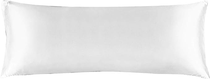 Photo 1 of  Satin Silk Body Pillow Pillowcase for Hair and Skin, Premium and Silky White Long Body Pillow Case Cover 20x54 with Envelope Closure