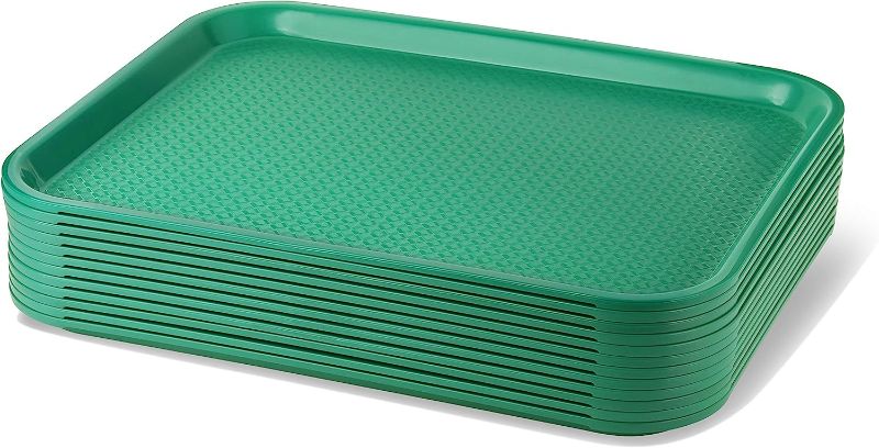 Photo 1 of  Green Plastic Fast Food Tray, 12 by 16-Inch, Set of 12
