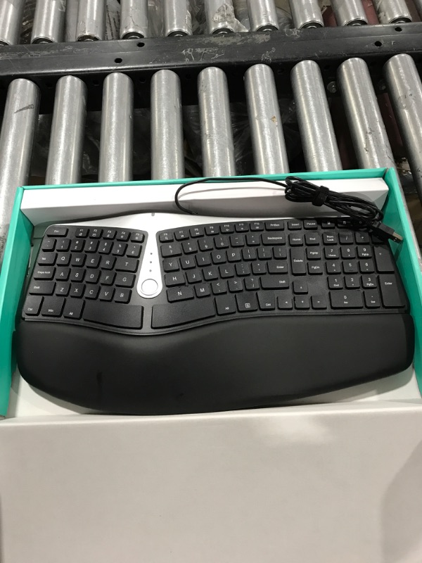 Photo 2 of Nulea Ergonomic Keyboard, Wired Split Keyboard with Pillowed Wrist and Palm Support, Featuring Dual USB Ports, Natural Typing Keyboard for Carpal Tunnel, Compatible with Windows/Mac