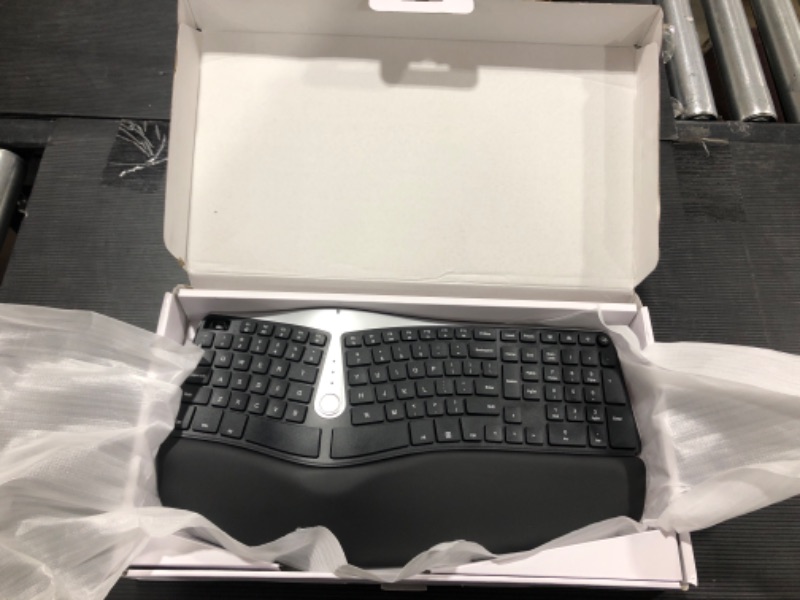 Photo 3 of Nulea Wireless Ergonomic Keyboard, 2.4G Split Keyboard with Cushioned Wrist and Palm Support, Arched Keyboard Design for Natural Typing, Compatible with Windows/Mac