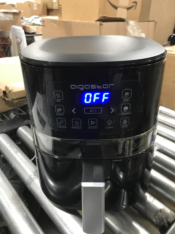 Photo 2 of 4.2 Quart Air Fryer, Aigostar 1500W Digital Air Fryer with Viewing Window, 7 One-Touch Presets & Auto Shutoff, Adjustable Temperature Control, Nonstick Basket Oilless Hot Airfryer Small Air Fryer 4 QT - Seeing Window