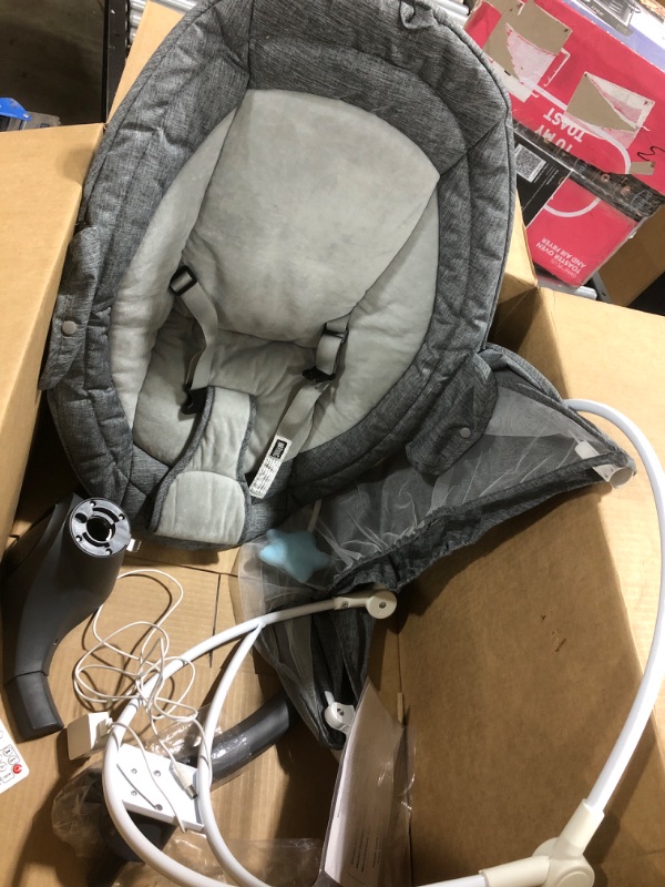 Photo 2 of Baby Swings for Infants, 5 Speed Bluetooth Baby Bouncer, Built-in 12 Music & 3 Timer Settings, Touch Screen Chair for 5-20 lb, 0-9 Months
