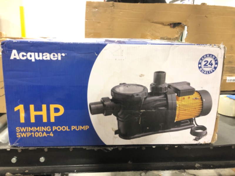 Photo 2 of Acquaer 1 HP Pool Pump, 5400 GPH Above Ground Inground Swimming Pool Pump, 115V High Flow Single Speed Self Priming Pool Pump with Strainer Basket 1HP