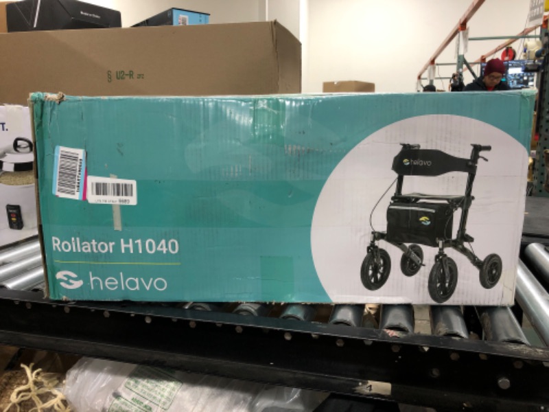 Photo 2 of Helavo Foldable All Terrain Walker with Seat - Outdoor Walker for Seniors with Large 12" Pneumatic Tires for Perfect Comfort on All Surfaces