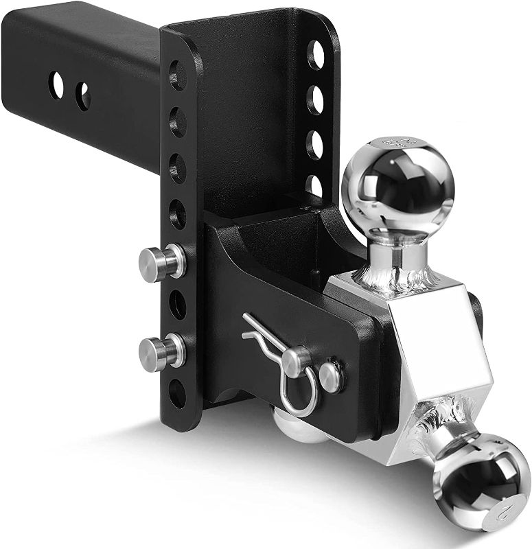 Photo 1 of MANFUN Adjustable Trailer Hitch Ball Mount,2.5 Inch Receiver,4 Inch Drop Hitch, Tri-Ball 1-7/8" x 2" x 2-5/16" Rotation Design,14,500 lbs GTW 