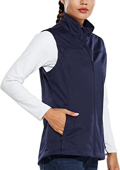 Photo 1 of BALEAF Women's Lightweight Vest Softshell Sleeveless Jacket Windproof Stand Collar with Zipper Pockets Running Hiking Golf