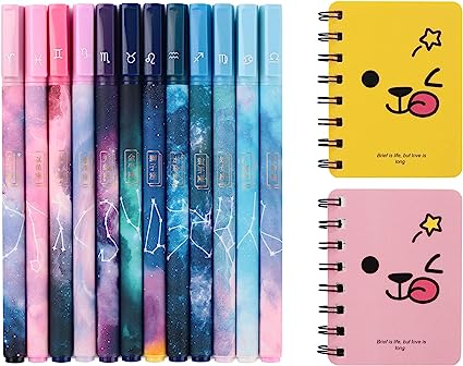 Photo 1 of BESTING Gel Pens Black Ink 12 piece Pack Constellation Pattern Super-Smooth Writing Office Gel Drawing Pen Line Size 0.5mm School Homework Student Note Book Journal (GP1212)