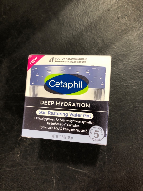 Photo 1 of Cetaphil Deep Hydration Skin Restoring Water Gel with Hyaluronic and Polygutamic Acid, Face Moisturizer, 72 Hour Hydration, For Dry, Dehydrated Sensitive Skin, Fragrance Free, 1.7 oz, Fragrance Free Frag Free Face Moisturizer