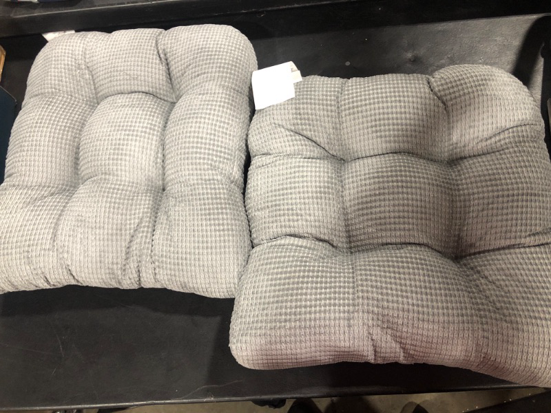 Photo 1 of 2 GREY CHAIR CUSHIONS SIZE 13" X 16"