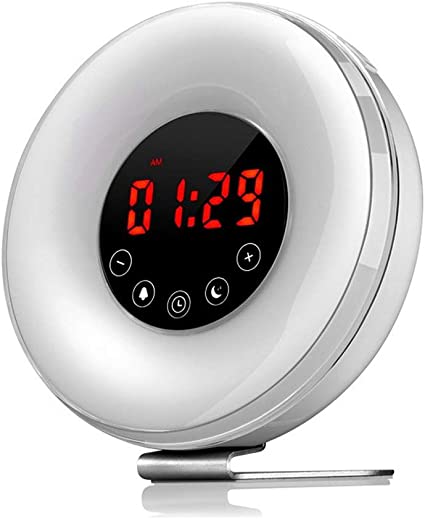 Photo 1 of Clock Desk Alarm for Heavy Sleepers Bedroom Sound Desk Digital Display Snooze Kids FM Radio Nature Sounds Sunrise Touch Control Night Light