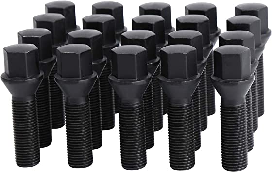 Photo 1 of 12x1.5 Extended Lug Bolts for Z3 Z4 Roadster Z8 3 Series E30 36 46 8series and More Custom Wheels, dynofit 20pcs 40mm Shank Conical Seat M12x1.5 Aftermarket Lug Studs for Wheel Spacers
