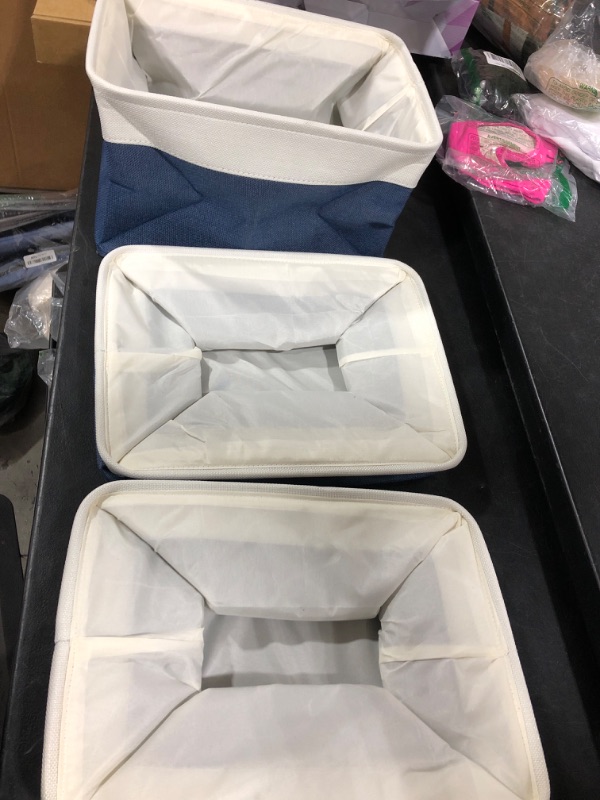Photo 1 of 3 ORGANIZER BOXES SIZE 15"X 12"BLUE AND WHITE