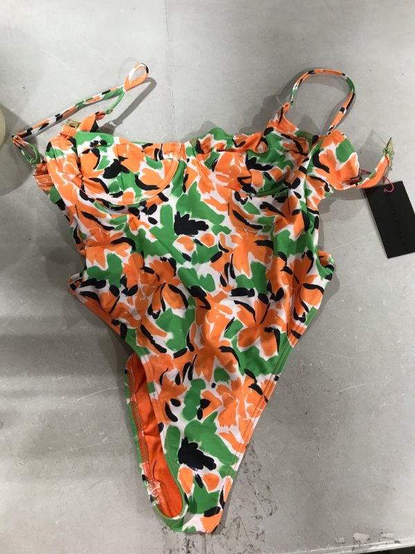 Photo 2 of Binlowis V Neck Push Up One Piece Swimsuit Women Floral Print Sexy Bathing Suit Plunging Swimwear Medium Print102 Size 10