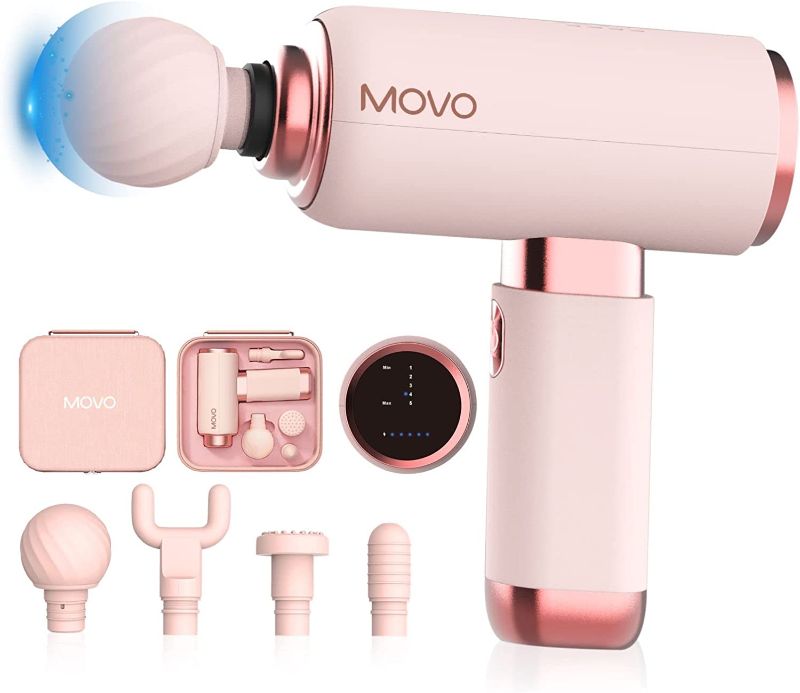 Photo 1 of Movo Massage Gun Deep Tissue,Muscle Percussion Pink Massager Guns for Women,Athletes,Super Quiet,Travel Portable Hand held Electric Fascia Gun for Back,Shoulder Pain Relief,Neck,Christmas Gifts