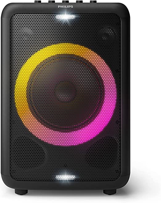 Photo 1 of Philips X3206 Bluetooth Party Speaker with Deep bass, Up to 14 Hours Battery, Party Lights and Karaoke Effects, Microphone and Guitar Input, Audio-in, USB Charging, Built-in Trolley, TAX3206
