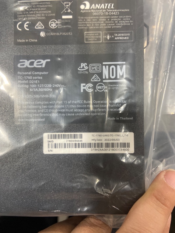 Photo 6 of Acer Aspire TC-1760-UA92 Desktop | 12th Gen Intel Core i5-12400 6-Core Processor | 12GB 3200MHz DDR4 | 512GB NVMe M.2 SSD | 8X DVD | Intel Wireless Wi-Fi 6 AX201 | Bluetooth 5.2 | Windows 11 Home
