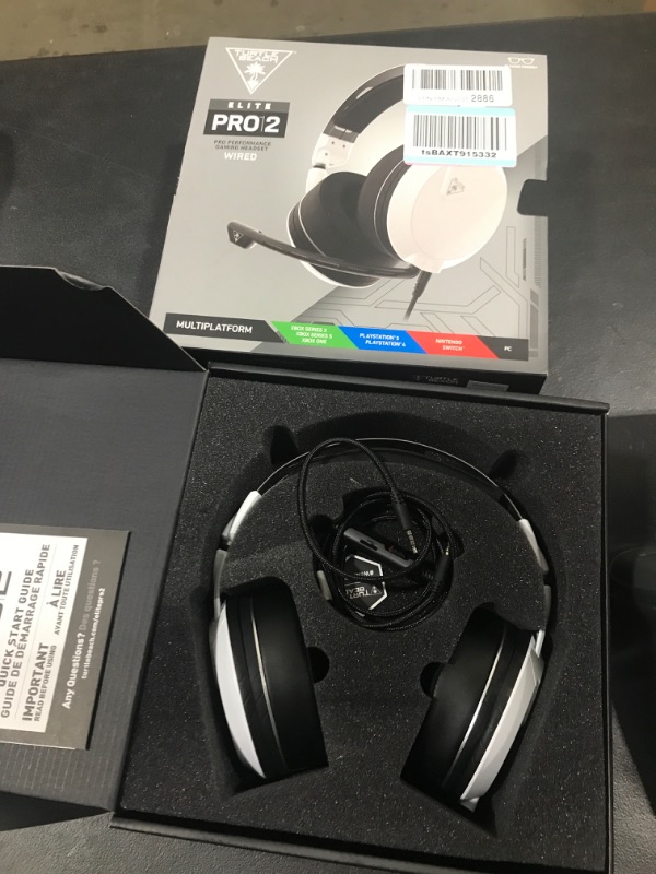 Photo 2 of Turtle Beach Elite Pro 2 White Pro Performance Gaming Headset for Xbox One, PC, PS4, XB1, Nintendo Switch, and Mobile & Elite Series 2 Controller - Black