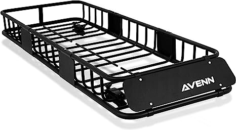 Photo 1 of AVENN Skinny Rooftop Cargo Carrier Basket, Heavy Duty Weather Resistant Top Mount Roof Rack, Luggage & Camping Gear Storage for Car, Truck or SUV Transport
