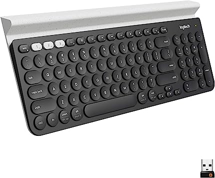 Photo 1 of Logitech K780 Multi-Device Wireless Keyboard for Computer, Phone and Tablet – FLOW Cross-Computer Control Compatible – Speckles
