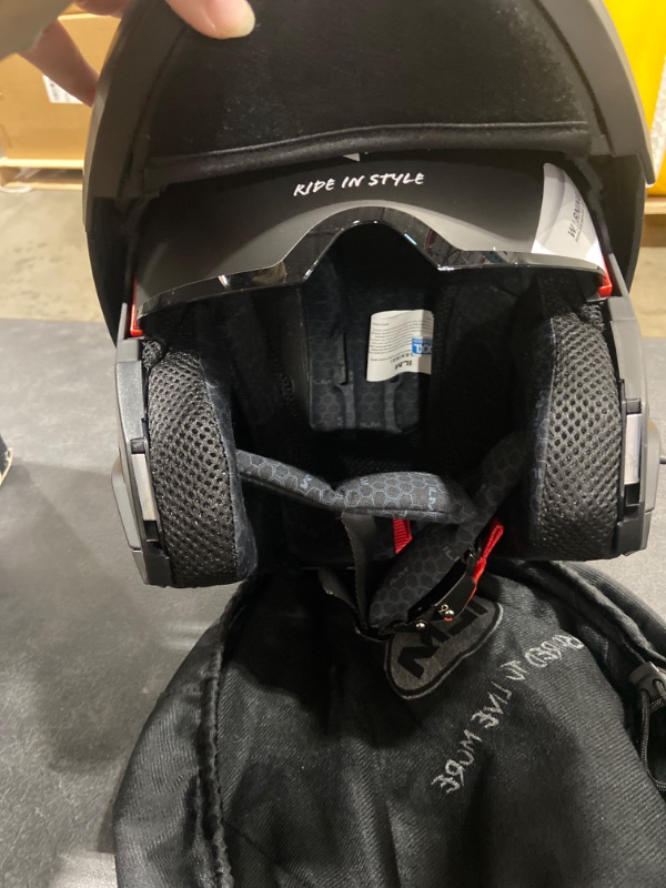 Photo 1 of ILM Bluetooth Integrated Modular Flip up Full Face Motorcycle Helmet Sun Shield Mp3 Intercom Model 953 (XXL, Matte Black) XX-Large Matte Black