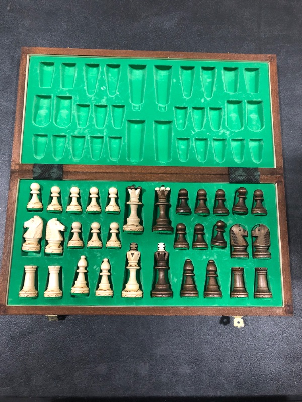 Photo 3 of Chess and games shop Muba Beautiful Handcrafted Wooden Chess Set with Wooden Board and Handcrafted Chess Pieces - Gift idea Products (16inch (40 cm)) 16" (40 cm)