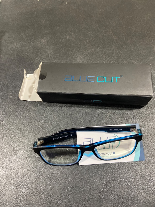 Photo 2 of Blue Light Blocking Glasses for Men/Women Anti-Fatigue Computer Monitor Gaming Glasses Prevent Headaches Gamer Glasses Black/Blue 1.5 x