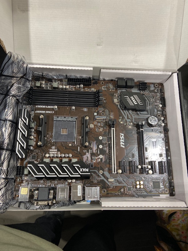 Photo 2 of MSI ProSeries AMD Ryzen 2ND and 3rd Gen AM4 M.2 USB 3 DDR4 D-Sub DVI HDMI Crossfire ATX Motherboard (B450-A Pro Max) (B450APROMAX) B450-A PRO MAX Motherboard