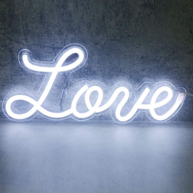 Photo 1 of 5V White Love LED Neon Sign Christmas Wedding Party Decoration Wall Lamp USB Powered Children Bedroom Night Light (NEW love white)
