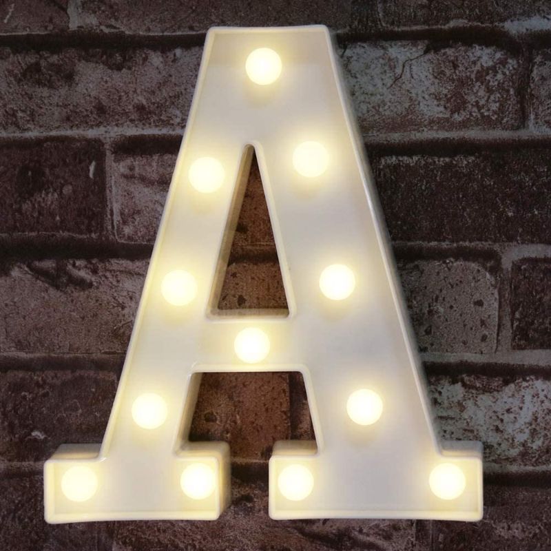 Photo 1 of 
Pooqla LED Marquee Letter Lights Sign, Light Up Alphabet Letter for Home Party Wedding Decoration A
