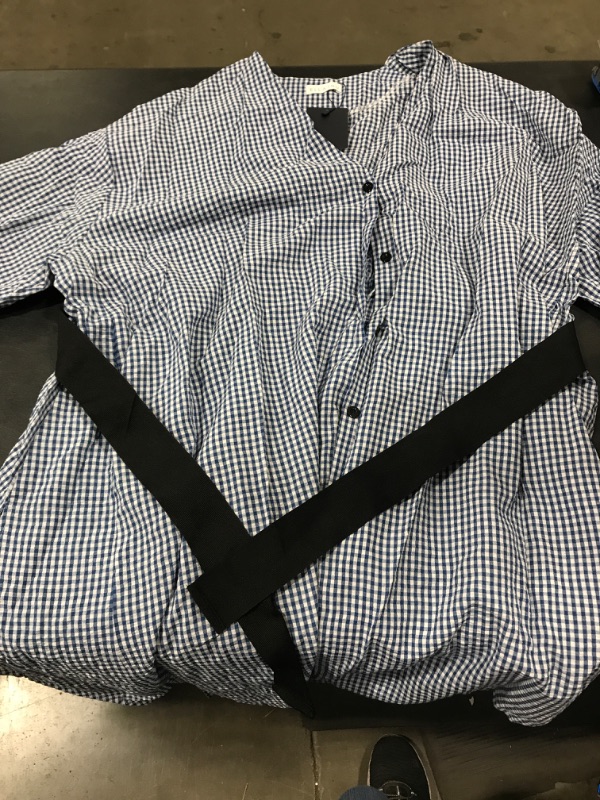 Photo 1 of Blue Plaid Dress with Tie Belt Unknown Size