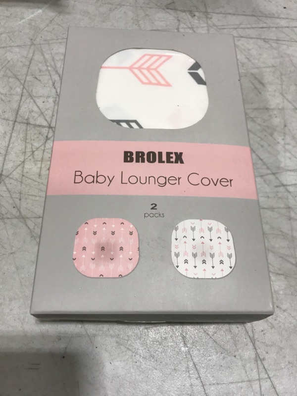 Photo 2 of BROLEX Stretchy Newborn Lounger Cover 2 Pack Sung Fitted Removable Slipcover,Ultra Soft Breathable,Pink & White Arrow Design 