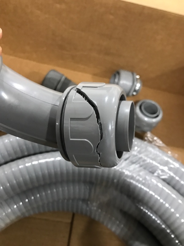 Photo 3 of 1-1/4inch 25FT Electrical Conduit Kit,with 4 Straight and 2 Angle Fittings Included,Flexible Non Metallic Liquid Tight Electrical Conduit(1-1/4" Dia, 25 Feet) 1-1/4IN,25FT***FOR PARTS ONLY***