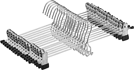 Photo 1 of 15 Pack Stackable Skirt Pants Hangers with Non-Slip Clips, Add-On Hangers, Cascading Hangers Space Saving Closet Organizer
