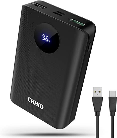 Photo 1 of CHHID 5V 2A Heated Vest Battery Pack,PD 22.5W Fast Charging 10000mAh Power Bank,LCD Display Portable Charger with USB-C Fast Charging Cord,Battery Phone Charger for iPhone,Android etc. 