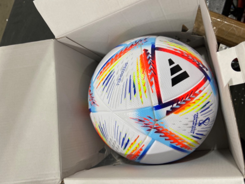 Photo 2 of adidas unisex-adult FIFA World Cup Qatar 2022 Al Rihla Pro Soccer Ball 5 White/Pantone