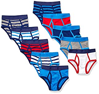 Photo 1 of Amazon Essentials Kids Boys Cotton Briefs Underwear, 10-Pack Stripes, X-Small (B07Q55SCTQ)
