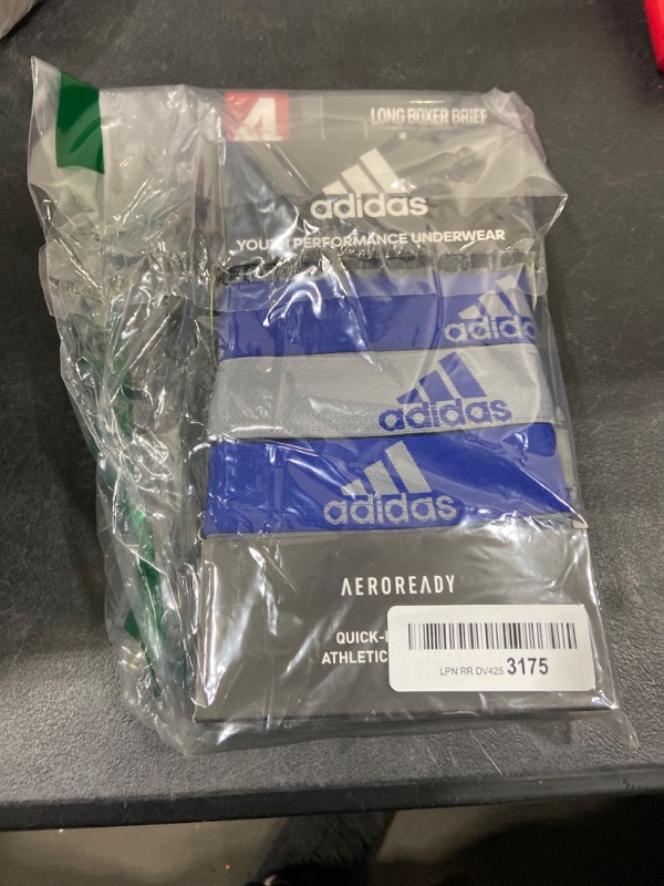 Photo 2 of adidas Kids-Boy's Performance Long Boxer Briefs Underwear (4-Pack) Large Collegiate Royal Blue/Grey/Collegiate Navy