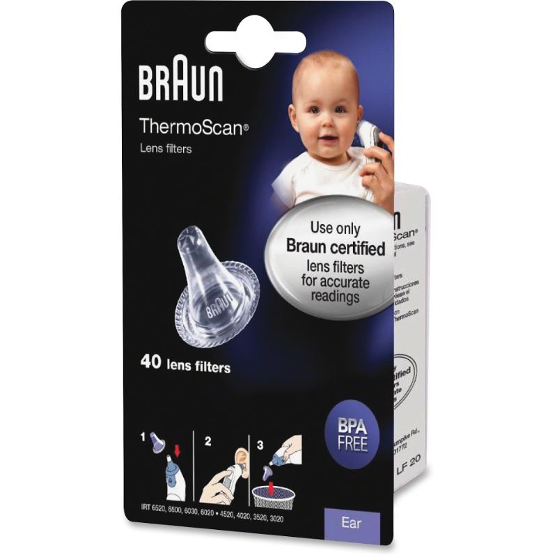 Photo 1 of Braun Ear Thermometer Lens Filters Latex-free BPA Free Prevents Germs - 40 / Pack - Clear
