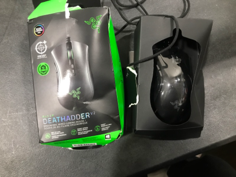 Photo 2 of Razer DeathAdder v2 Gaming Mouse: 20K DPI Optical Sensor - Fastest Gaming Mouse Switch - Chroma RGB Lighting - 8 Programmable Buttons - Rubberized Side Grips - Classic Black